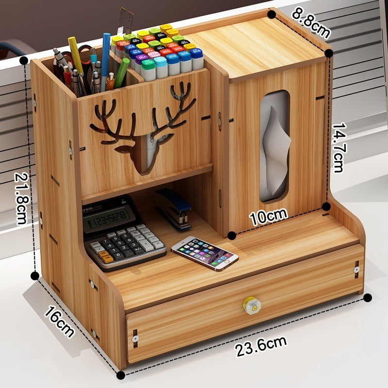 Desk Surface Panel Organizer with Storage Drawer