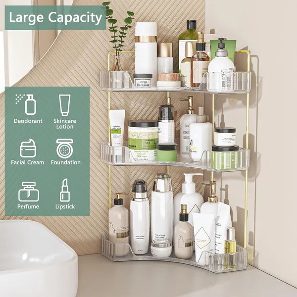 3-Tier Corner Bathroom Counter Storage Rack