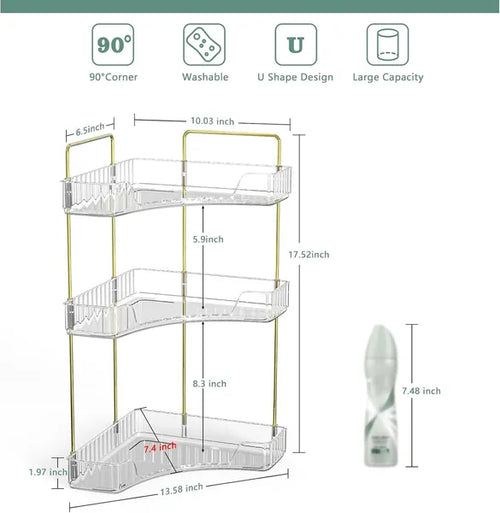3-Tier Corner Bathroom Counter Storage Rack