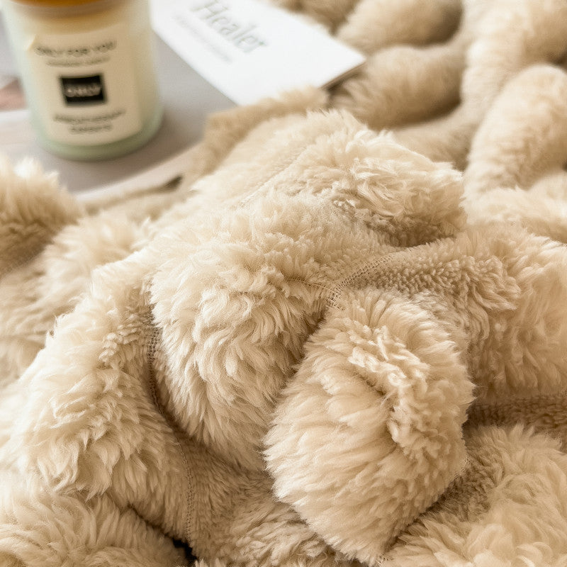 Faux Rabbit Fur Throw Blanket