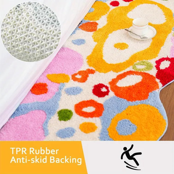 Colorful Flower Area Rug & Runner Mat