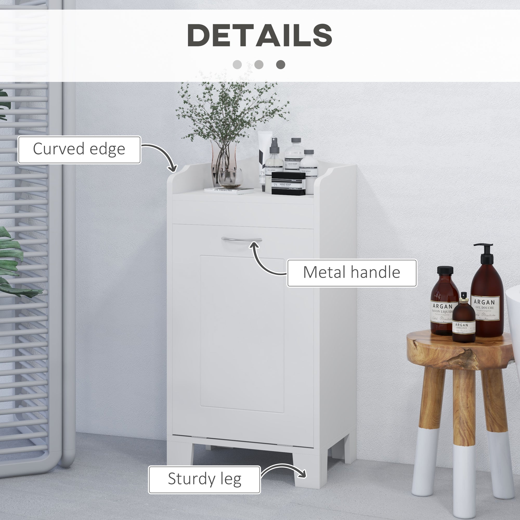 Tilt-Out Laundry Hamper Storage Cabinet