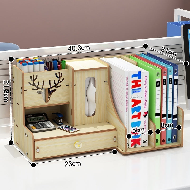 Desk Surface Panel Organizer with Storage Drawer
