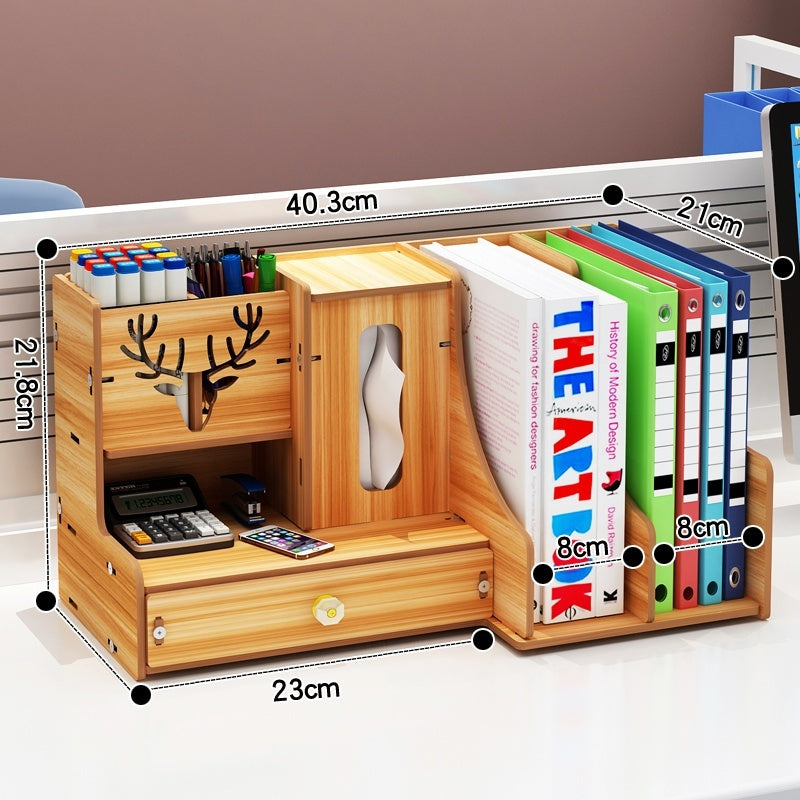 Desk Surface Panel Organizer with Storage Drawer