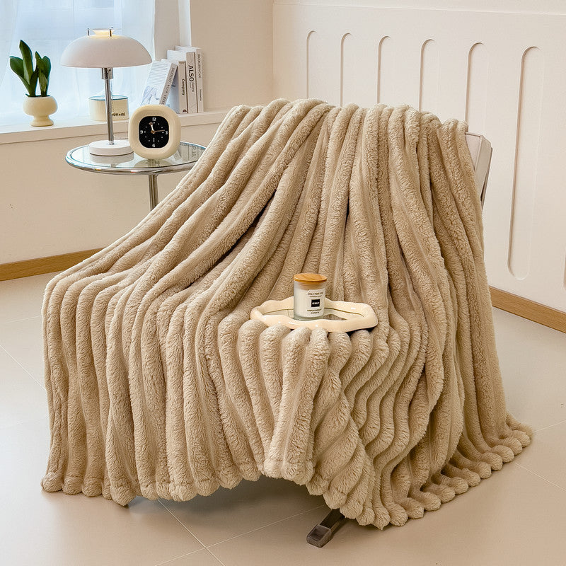 Faux Rabbit Fur Throw Blanket