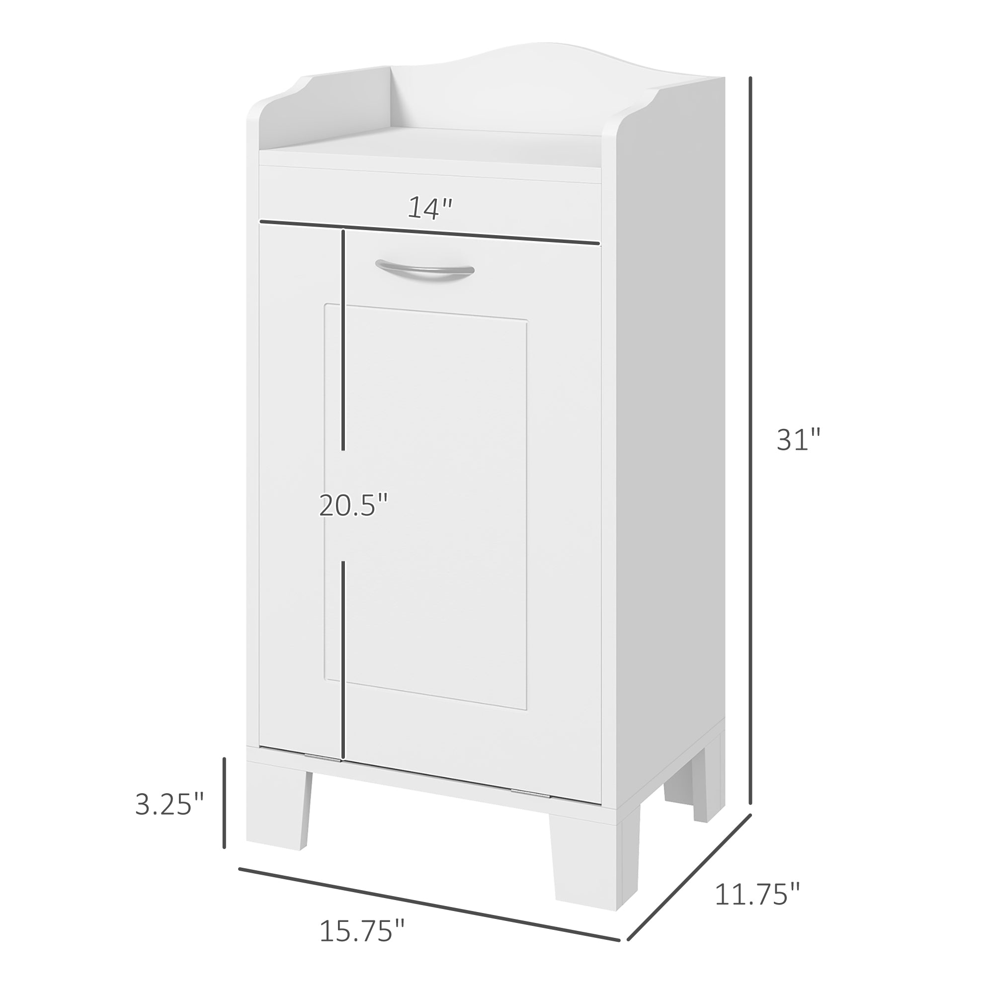 Tilt-Out Laundry Hamper Storage Cabinet