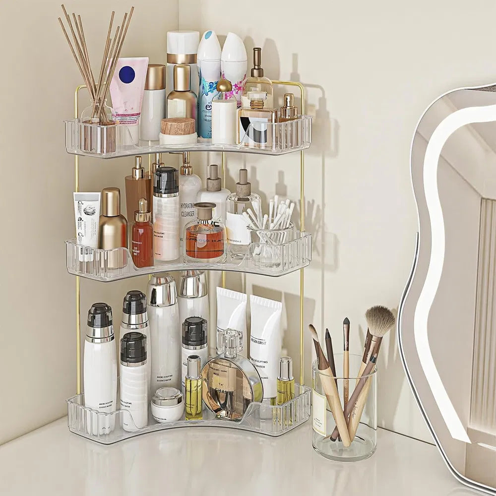 3-Tier Corner Bathroom Counter Storage Rack